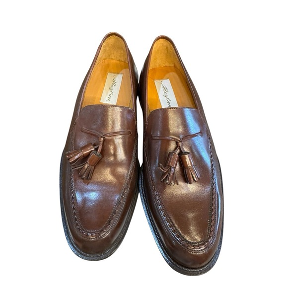 Mezlan Plano‎ Mens Brown Leather Loafers & Slip Ons Shoes Size 9 M Tassels